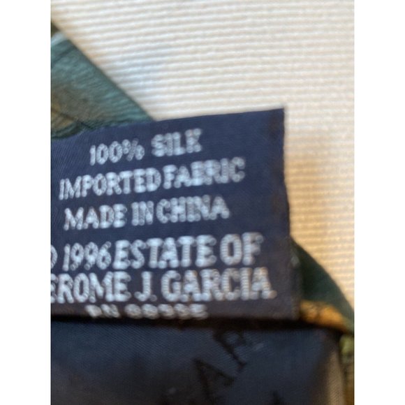 J Garcia Tie 100% Silk Aztec Objects Limited Edition Gold Avocado Green Wine - Picture 6 of 8